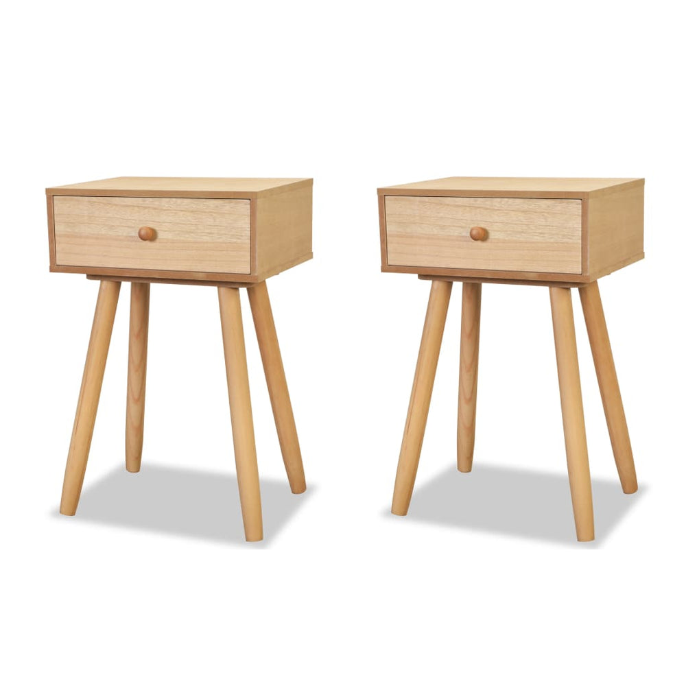 vidaXL Bedside Cabinets 2 pcs Solid Pine Wood 40x30x61 cm Brown