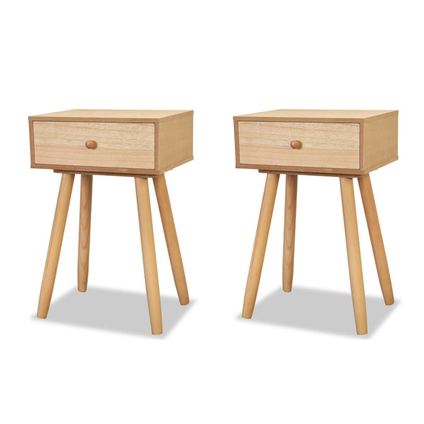 vidaXL Bedside Cabinets 2 pcs Solid Pine Wood 40x30x61 cm Brown
