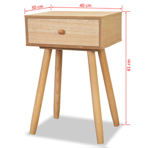 vidaXL Bedside Cabinets 2 pcs Solid Pine Wood 40x30x61 cm Brown