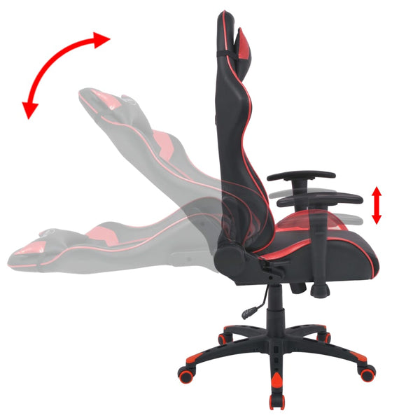 vidaXL Office Gaming Chair Reclining Faux Leather Red