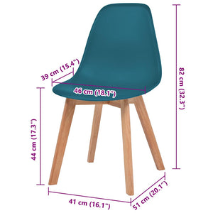vidaXL Dining Chairs 6 pcs. Turquoise Plastic
