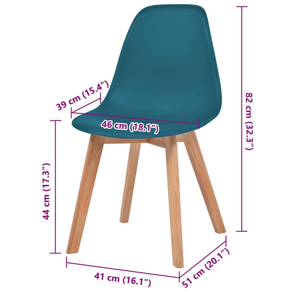 vidaXL Dining Chairs 6 pcs. Turquoise Plastic