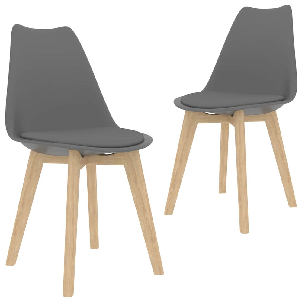 vidaXL Dining Chairs 2 pcs Grey Plastic