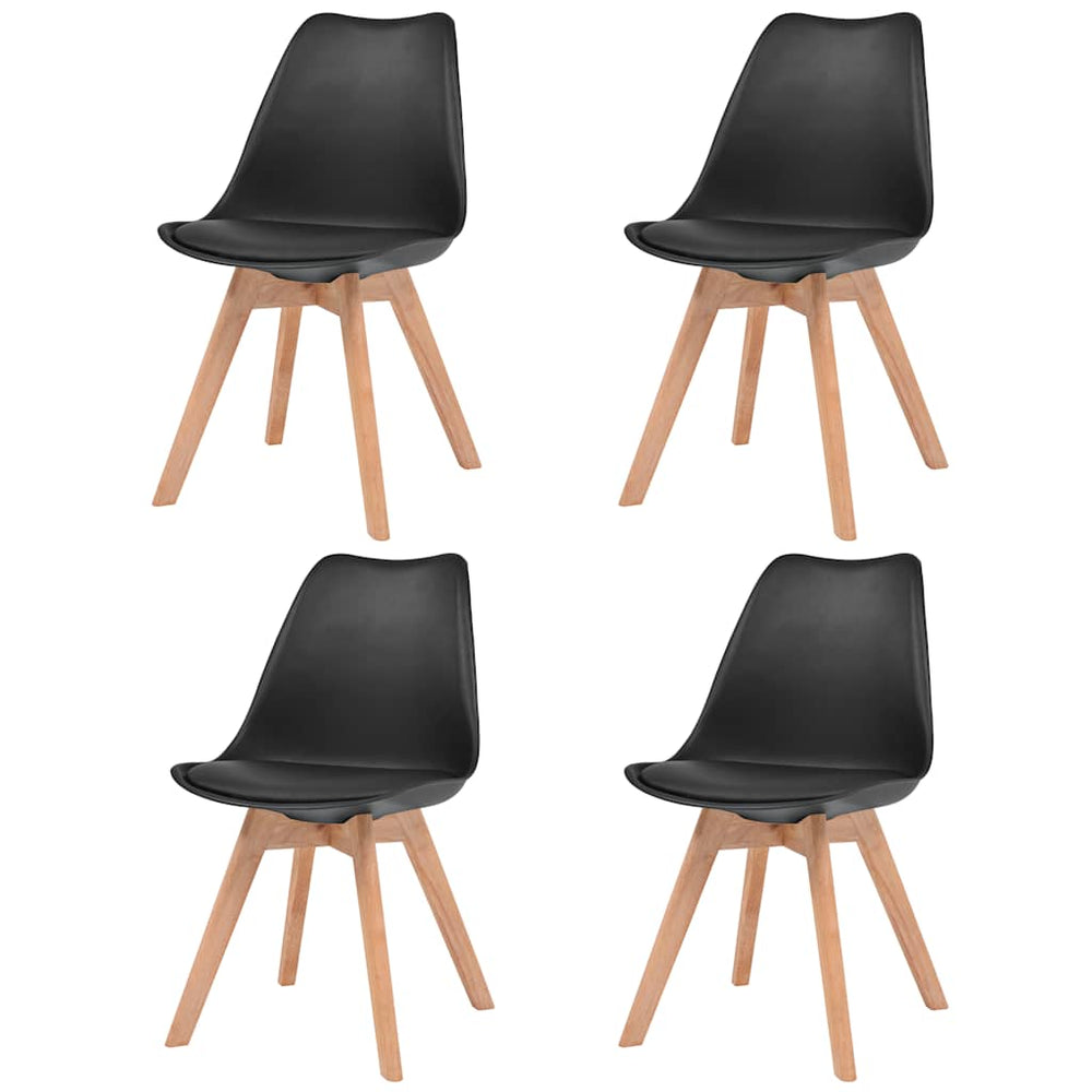 vidaXL Dining Chairs 4 pcs Black Plastic