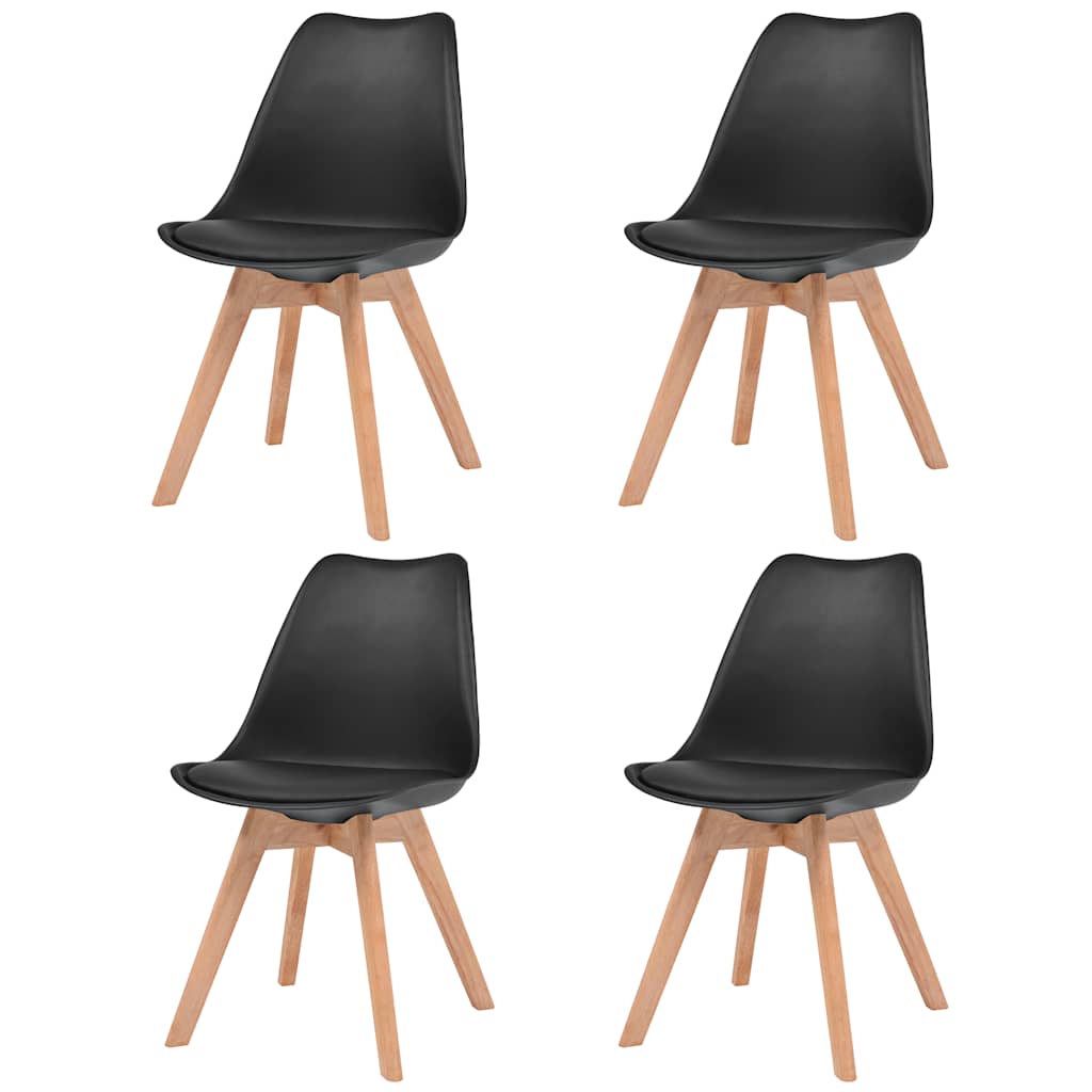 vidaXL Dining Chairs 4 pcs Black Plastic