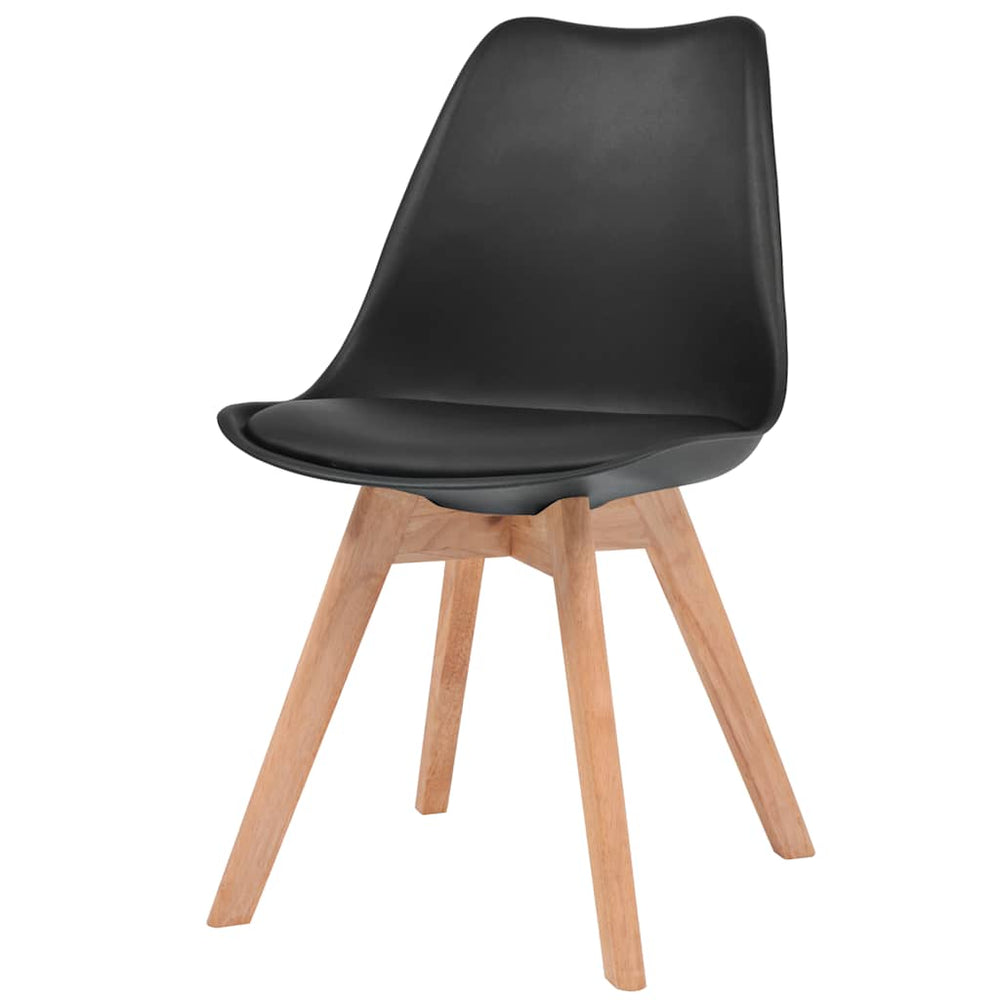 vidaXL Dining Chairs 4 pcs Black Plastic