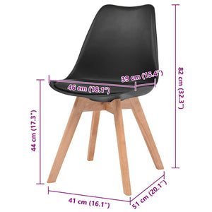 vidaXL Dining Chairs 4 pcs Black Plastic