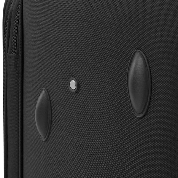 vidaXL 3-Piece Soft-Sided Luggage Set Black
