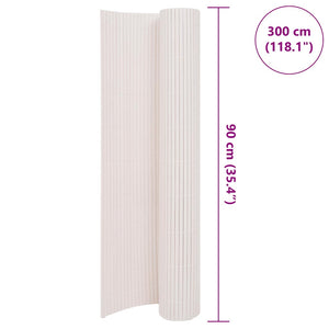 vidaXL Double-Sided Garden Fence 90 x 300 cm White