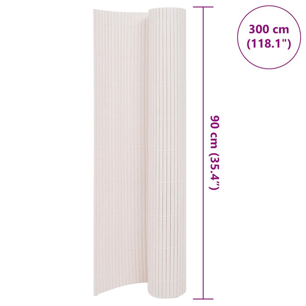 vidaXL Double-Sided Garden Fence 90 x 300 cm White