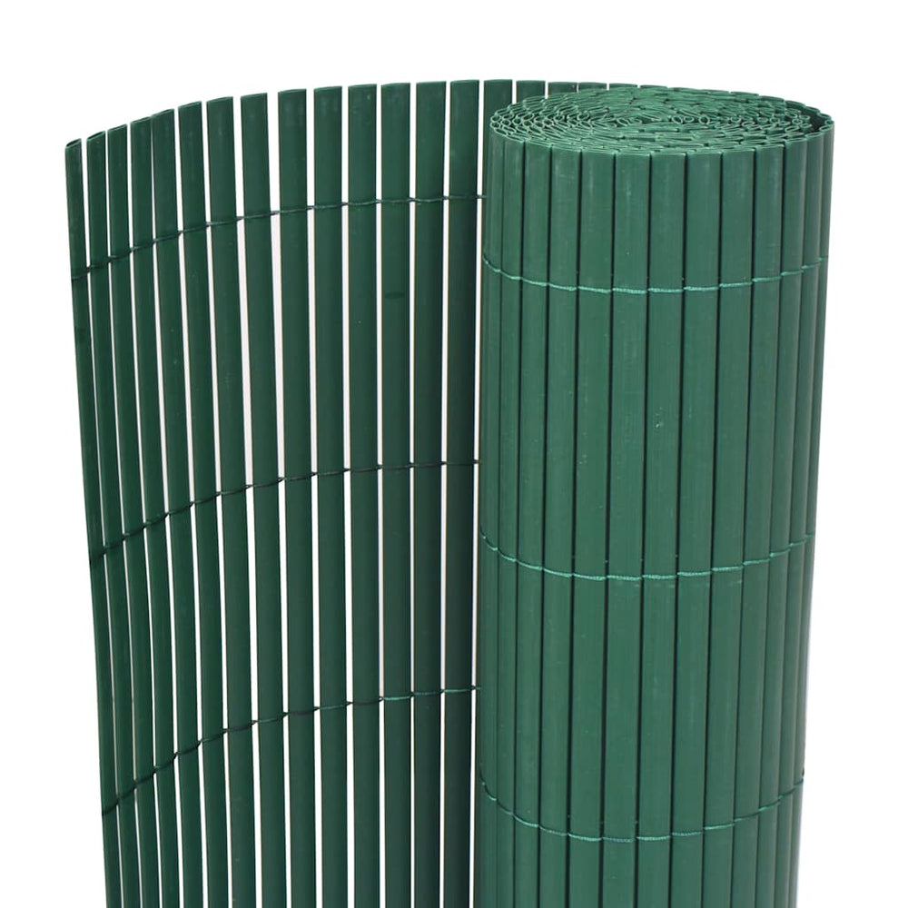vidaXL Garden Fence Double-Sided PVC 90x500 cm Green
