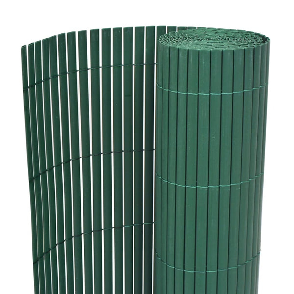 vidaXL Garden Fence Double-Sided PVC 90x500 cm Green