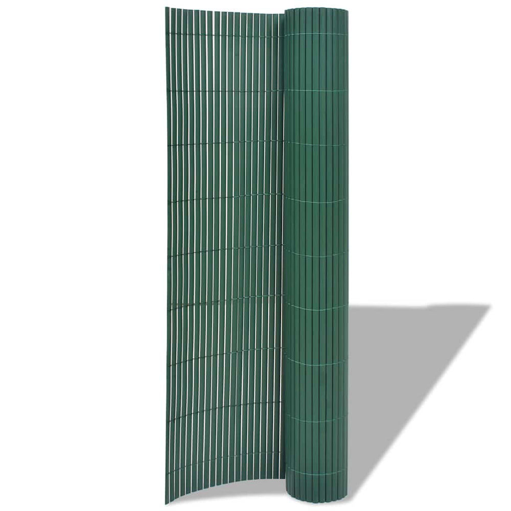 vidaXL Garden Fence Double-Sided PVC 90x500 cm Green