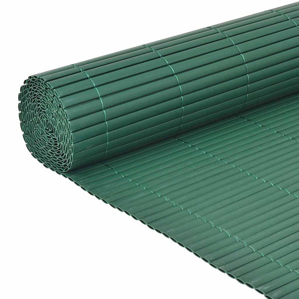 vidaXL Garden Fence Double-Sided PVC 90x500 cm Green