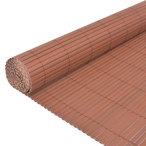 vidaXL Garden Fence Double-Sided PVC 90 x 500 cm Brown