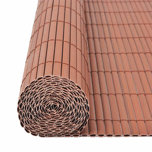vidaXL Garden Fence Double-Sided PVC 90 x 500 cm Brown