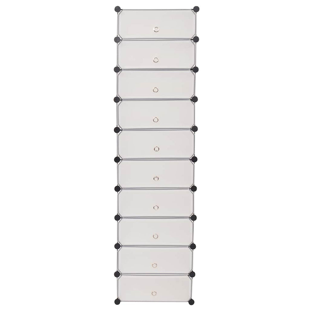 vidaXL Collapsible Shoe Organizer with 10 Compartments White
