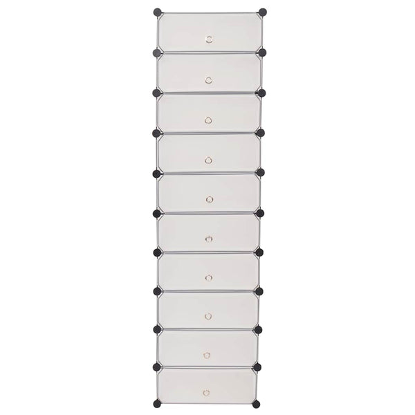 vidaXL Collapsible Shoe Organizer with 10 Compartments White