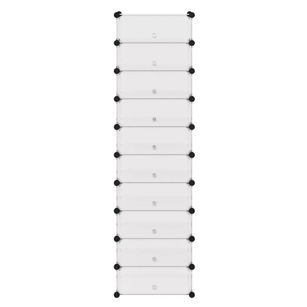vidaXL Collapsible Shoe Organizer with 10 Compartments White