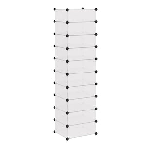vidaXL Collapsible Shoe Organizer with 10 Compartments White