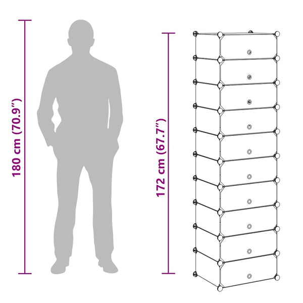 vidaXL Collapsible Shoe Organizer with 10 Compartments White