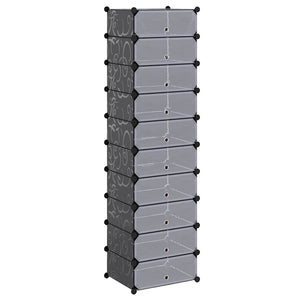vidaXL Shoe Organizer Foldable with 10 Compartments Black