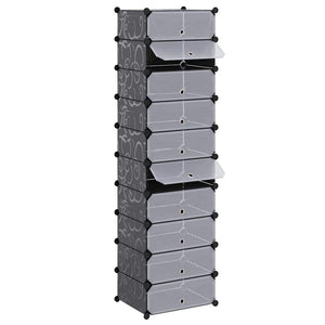 vidaXL Shoe Organizer Foldable with 10 Compartments Black