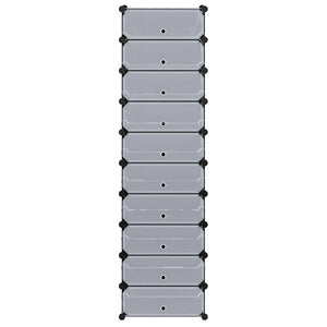 vidaXL Shoe Organizer Foldable with 10 Compartments Black