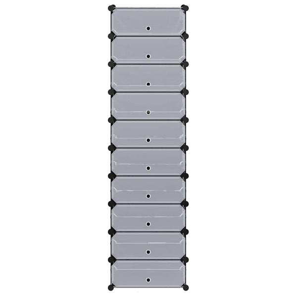 vidaXL Shoe Organizer Foldable with 10 Compartments Black