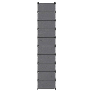 vidaXL Shoe Organizer Foldable with 10 Compartments Black