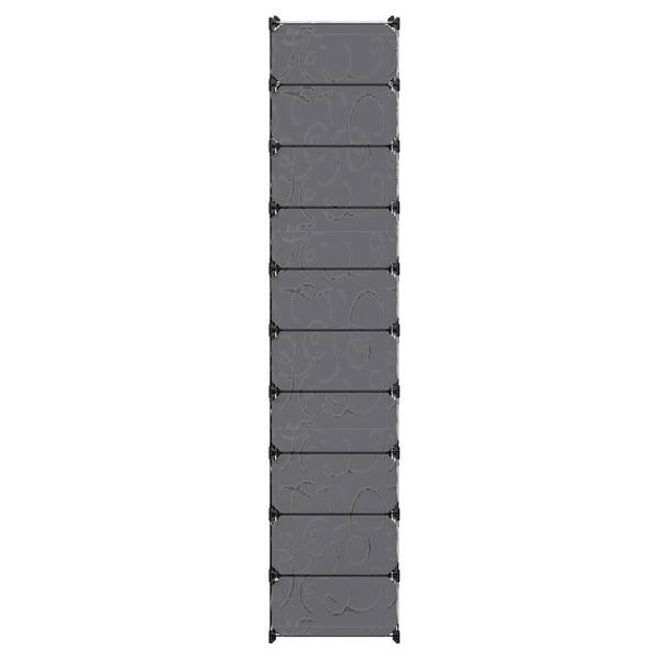 vidaXL Shoe Organizer Foldable with 10 Compartments Black