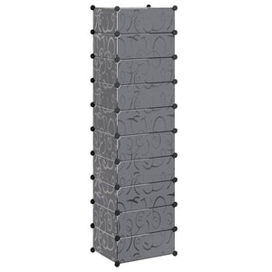vidaXL Shoe Organizer Foldable with 10 Compartments Black