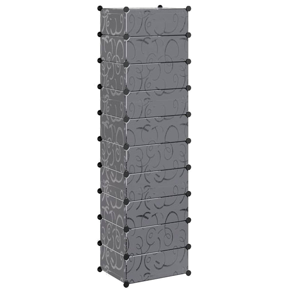 vidaXL Shoe Organizer Foldable with 10 Compartments Black
