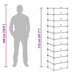 vidaXL Shoe Organizer Foldable with 10 Compartments Black