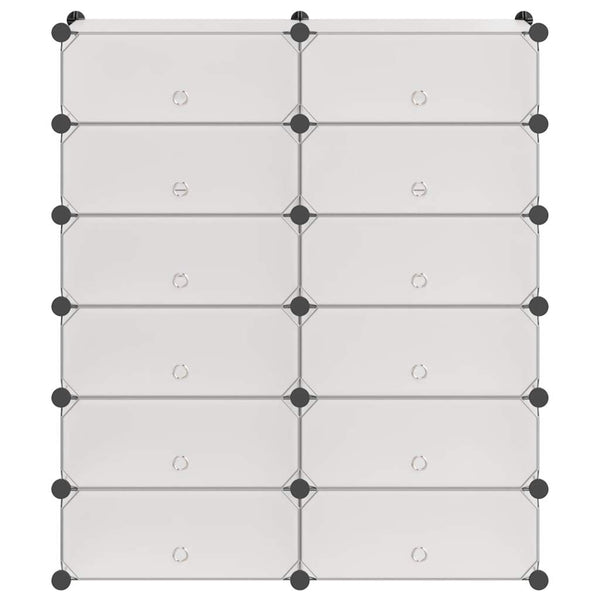 vidaXL Foldable Shoe Organiser with 12 Compartments White