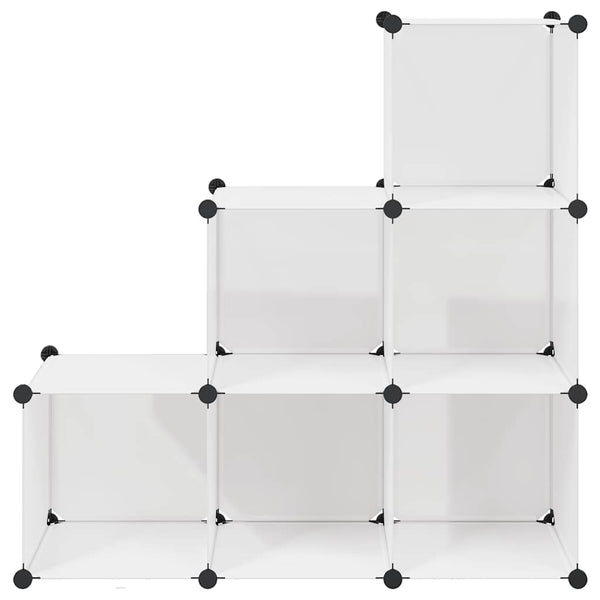 vidaXL Modular Storage Cabinet Cube Shelf with 6 Compartments White