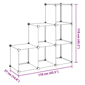 vidaXL Modular Storage Cabinet Cube Shelf with 6 Compartments White