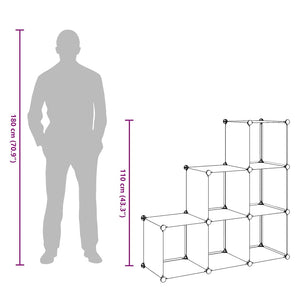 vidaXL Modular Storage Cabinet Cube Shelf with 6 Compartments White