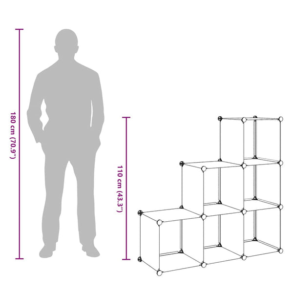 vidaXL Modular Storage Cabinet Cube Shelf with 6 Compartments White