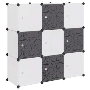 vidaXL Modular Cube Storage Rack with 9 Cubes Black and White