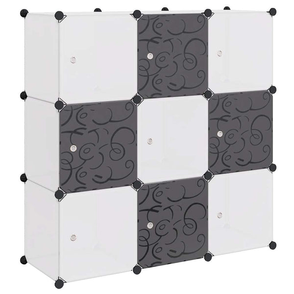 vidaXL Modular Cube Storage Rack with 9 Cubes Black and White