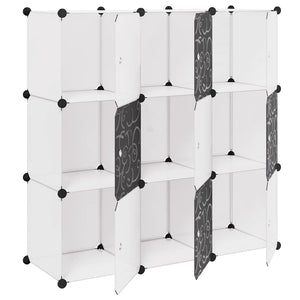 vidaXL Modular Cube Storage Rack with 9 Cubes Black and White