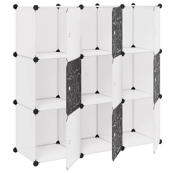 vidaXL Modular Cube Storage Rack with 9 Cubes Black and White
