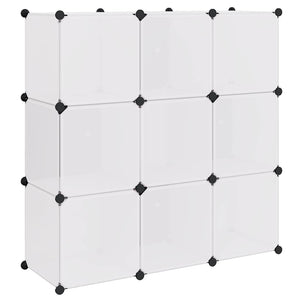 vidaXL Modular Cube Storage Rack with 9 Cubes Black and White