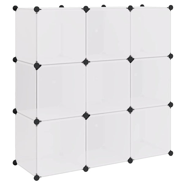 vidaXL Modular Cube Storage Rack with 9 Cubes Black and White