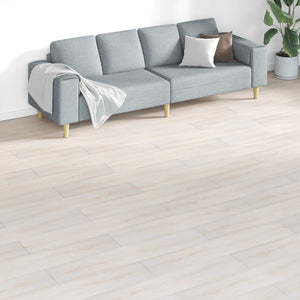 Weiße PVC Bodenplanken, 5,26 m² (18 Stk.)
