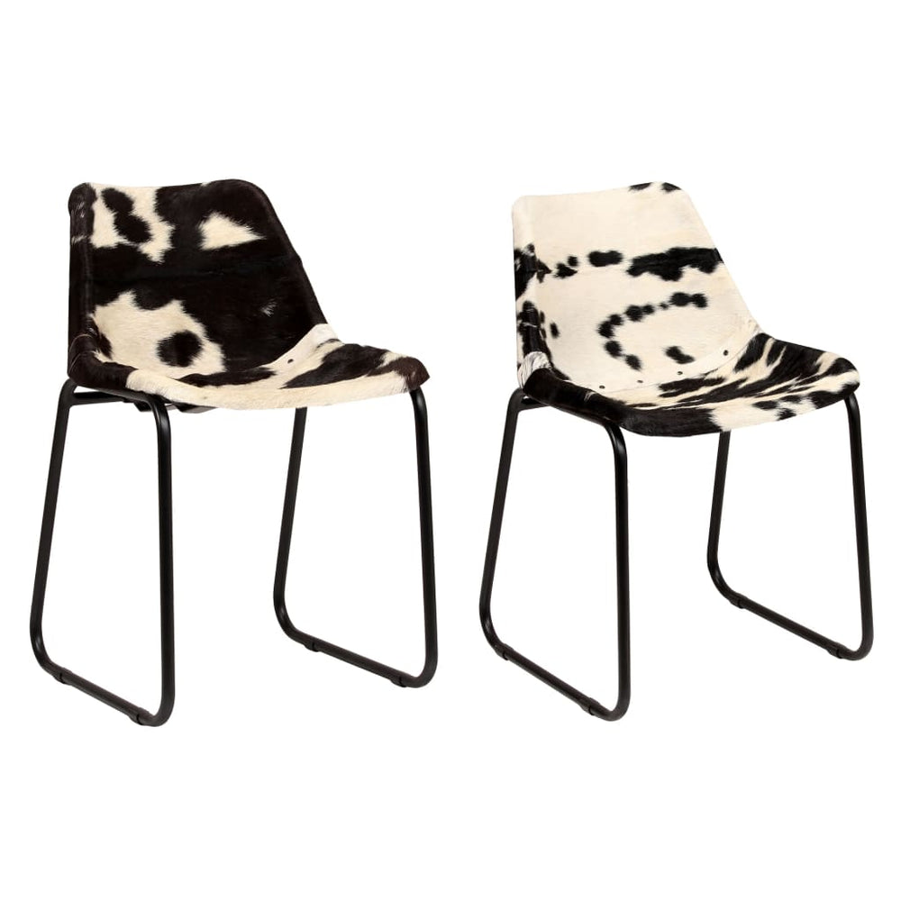 vidaXL Dining Chairs 2 pcs. Genuine Goat Leather