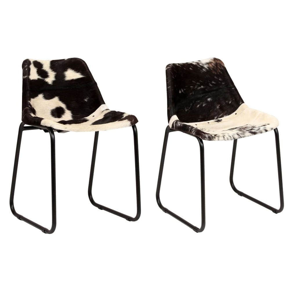 vidaXL Dining Chairs 2 pcs. Genuine Goat Leather