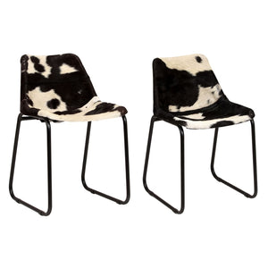 vidaXL Dining Chairs 2 pcs. Genuine Goat Leather