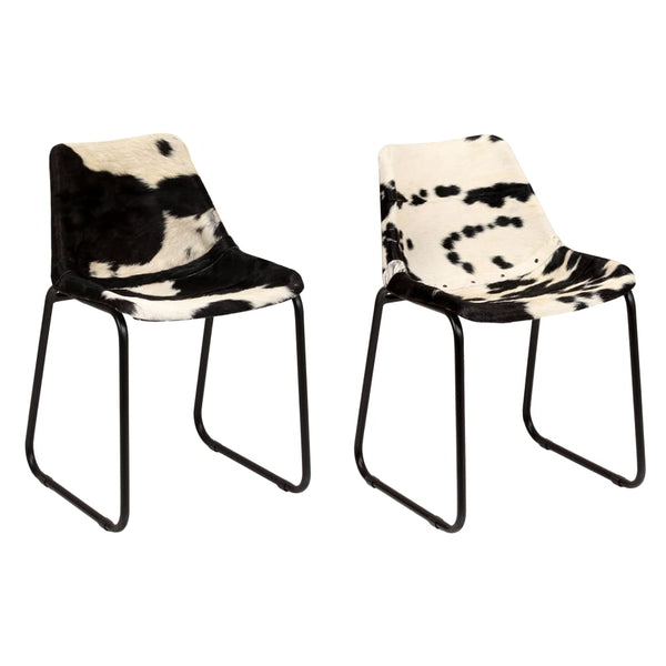 vidaXL Dining Chairs 2 pcs. Genuine Goat Leather
